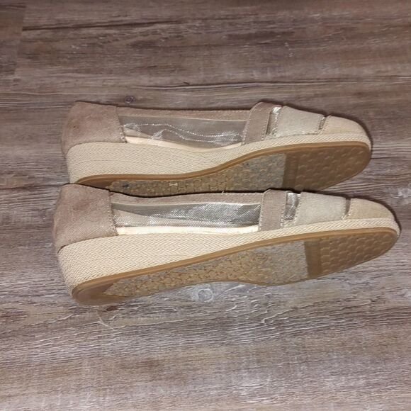 Karen Scott Caroline mesh side tan summer night out wedge Sz 8.5 - Picture 8 of 8